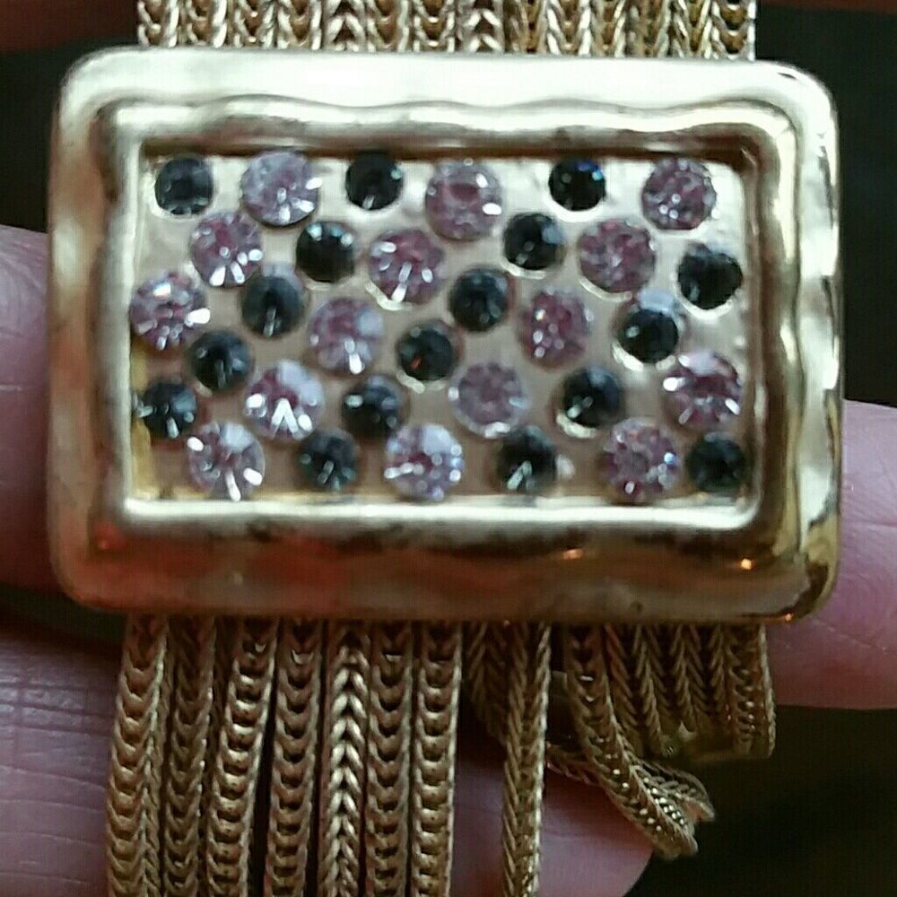 Traded !!!♡♡♡!!!GORGEOUS GOLD AND CRYSTALS BRACELET - Picture 4 of 6